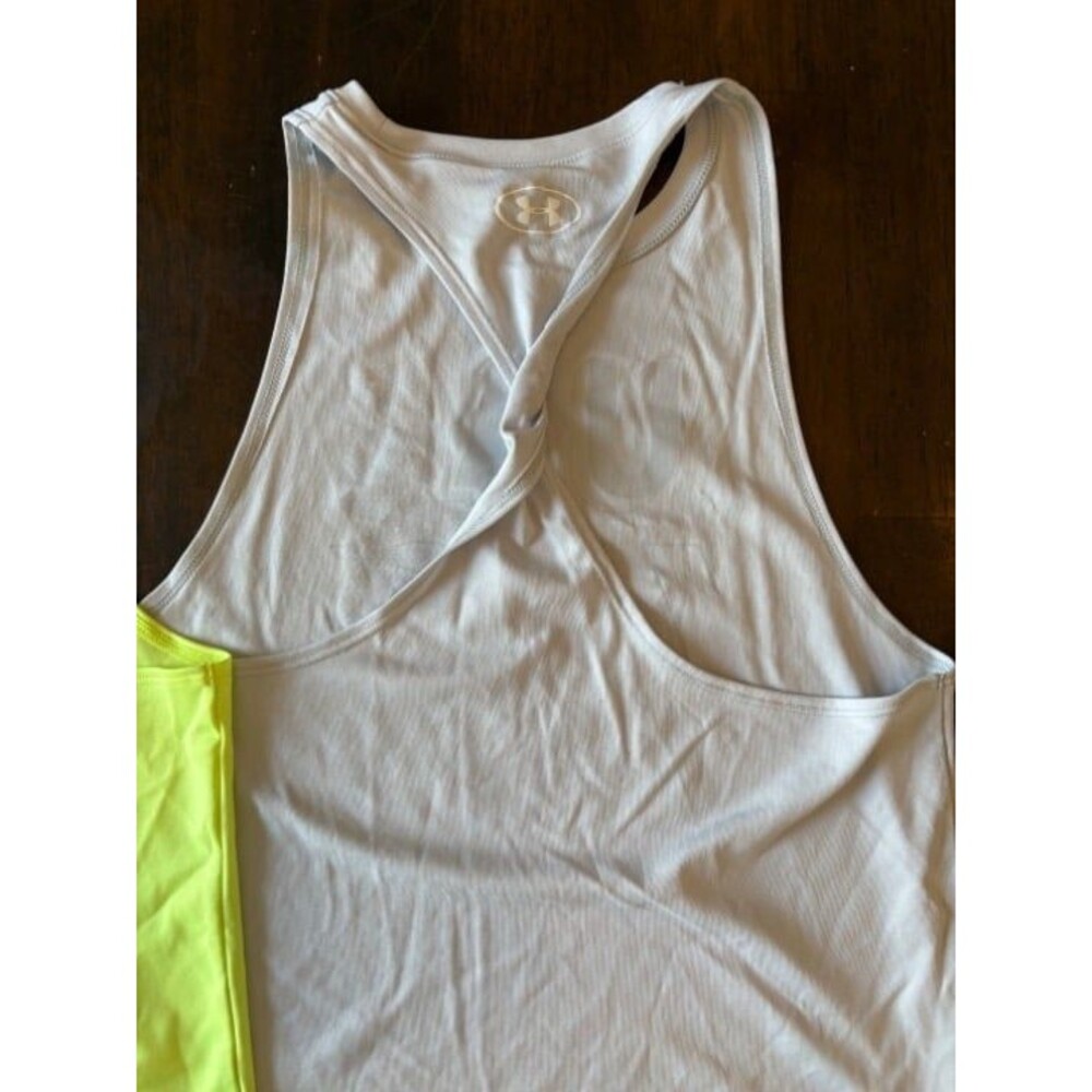 Under Armor racer back tank top, size YXL, Athletic breathable heat gear neon - Picture 5 of 6
